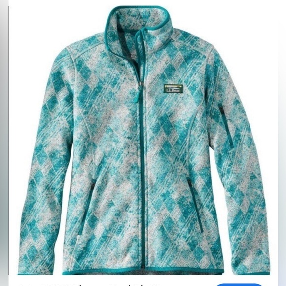 L.L. BEAN Fleece Teal Zip Up Fleece Jacket Size M - Picture 1 of 12